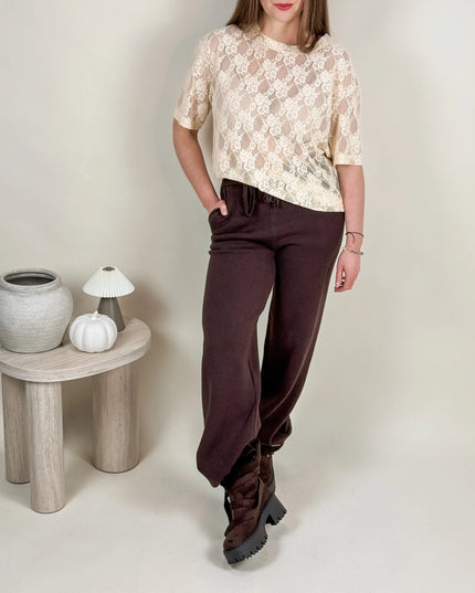 SPODNIE DZIANINOWE MIMI CZEKOLADOWE - BLUMANIA