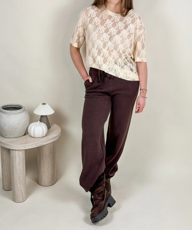 SPODNIE DZIANINOWE MIMI CZEKOLADOWE - BLUMANIA