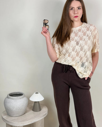 SPODNIE DZIANINOWE MIMI CZEKOLADOWE - BLUMANIA