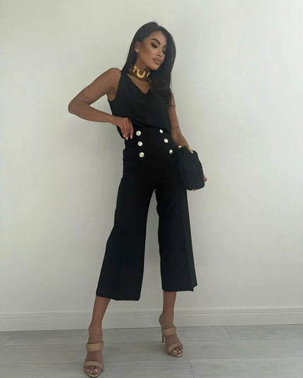 SPODNIE GRACE CZARNE KULOTY - BLUMANIA