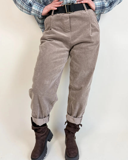 SPODNIE OLA SZTRUKSOWE BEŻOWE - BLUMANIA