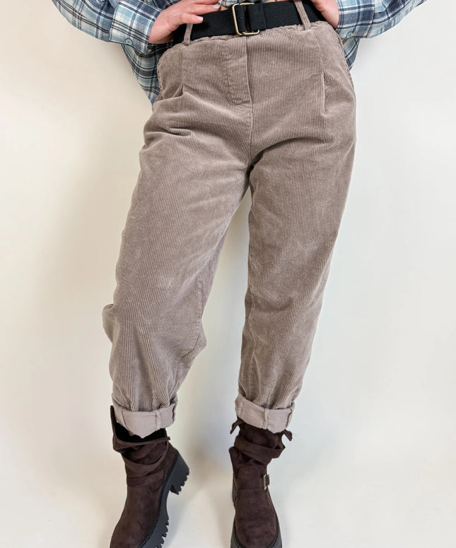 SPODNIE OLA SZTRUKSOWE BEŻOWE - BLUMANIA