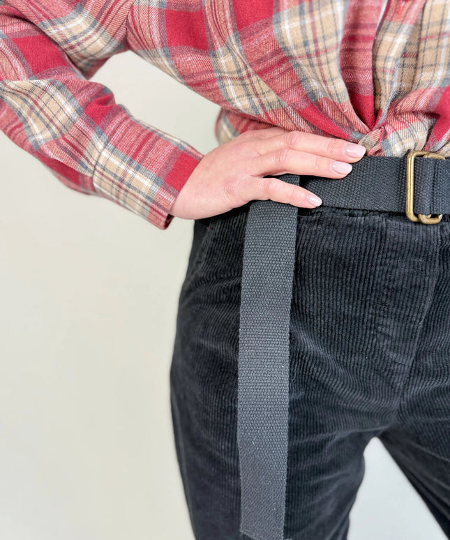 SPODNIE OLA SZTRUKSOWE CZARNE - BLUMANIA