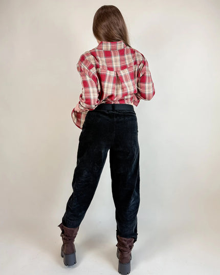 SPODNIE OLA SZTRUKSOWE CZARNE - BLUMANIA