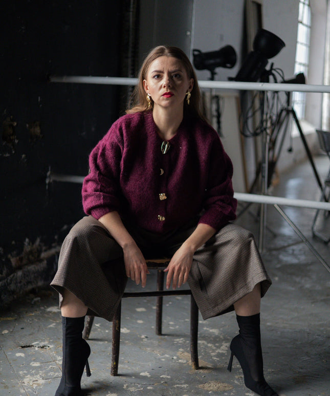 SWETER ELSE BURGUNDOWY - BLUMANIA