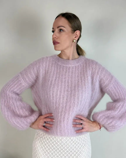 SWETER STELLA Z MOHEREM PUDROWY RÓŻ - BLUMANIA