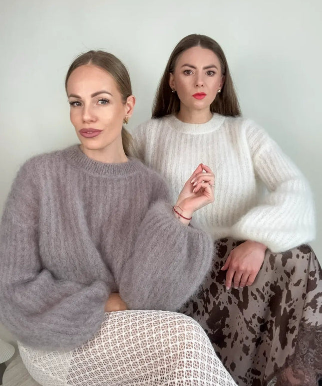 SWETER STELLA Z MOHEREM TAUPE - BLUMANIA