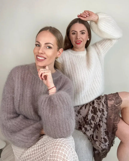 SWETER STELLA Z MOHEREM TAUPE - BLUMANIA