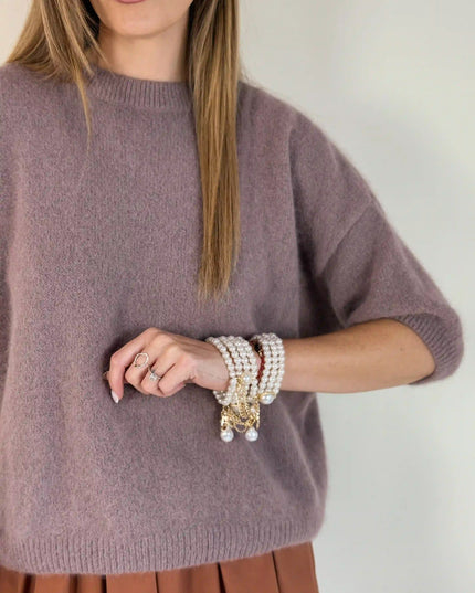 SWETER TIMOTHY TAUPE - BLUMANIA