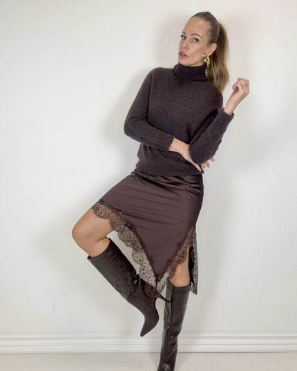 SWETER Z GOLFEM COZY MOOD LEMONADA CZEKOLADA 30% BABY ALPAKA - BLUMANIA