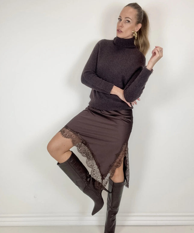 SWETER Z GOLFEM COZY MOOD LEMONADA CZEKOLADA 30% BABY ALPAKA - BLUMANIA