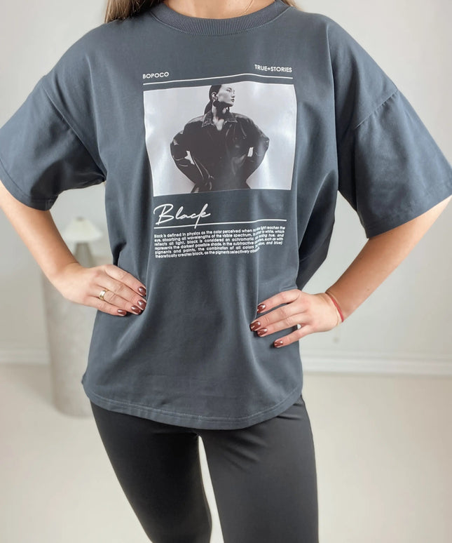 T - SHIRT ELIZZ GRAFIT - BLUMANIA