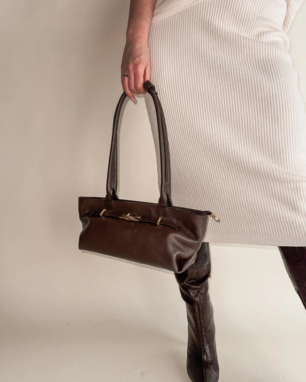 TOREBKA Z NATURALNEJ SKÓRY LEA CZEKOLADOWA - BLUMANIA